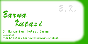 barna kutasi business card